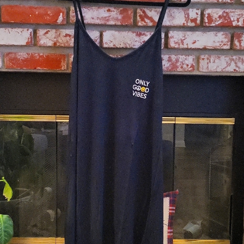 New Spaghetti strap nightie or lounge wear.  Slit up each side. ONLY GOOD VIBES